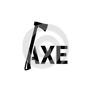 text AXE with letterA shape ax logo