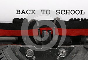 Text BACK TO SCHOOL written by an old typewriter