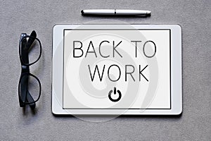 Text back to work in a tablet computer