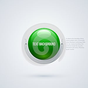 Text background with green 3d sphere in hi-tech style