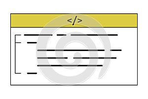 Text-based coding linear flat duo color vector icon photo