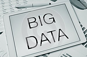 Text big data in the screen of a tablet