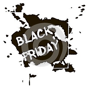 Text Black Friday, discount banners.Grunge elements, ink drops,