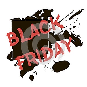 Text Black Friday, discount banners.Grunge elements, ink drops,