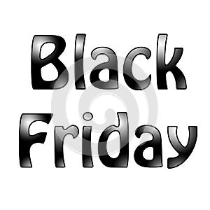 Text Black Friday on white background