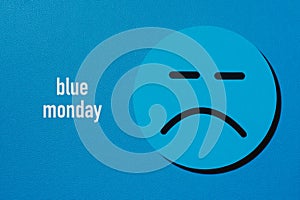 the text blue monday and sad face