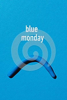 text blue monday and sad mouth