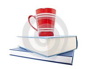 Text Books and Coffee Mug