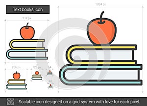 Text books line icon.