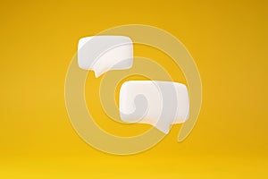 Text Box Conversation Speech On Yellow Background