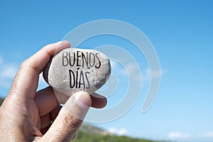 Text buenos dias, good morning in spanish photo