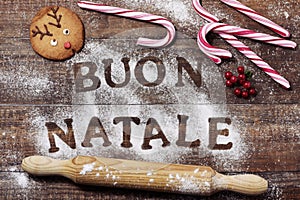 Text buon natale, merry christmas in italian