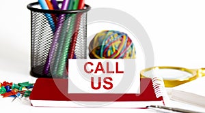 Text CALL US with office tolls Business Concept