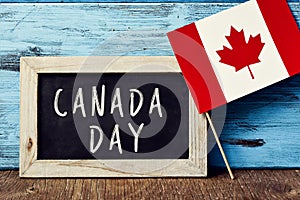 Text Canada Day and flag of Canada