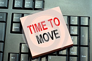 Text caption inspiration showing time to move. Business concept for Financial Rating Record written on sticky note paper