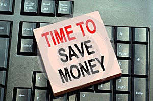 Text caption inspiration showing time to save money. Business concept for Financial Rating Record written on sticky note