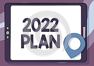 Text caption presenting 2022 Plan. Business approach Challenging Ideas Goals for New Year Motivation to Start Computer