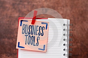 Text caption presenting Business Tools. Business showcase Marketing Methodologies Processes and Technologies use