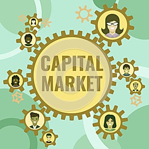 Text caption presenting Capital Market. Word Written on the venues where savings and investments are channeled -42207