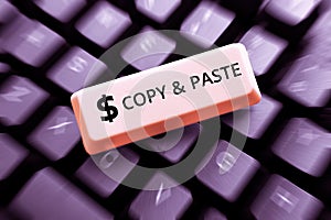 Text caption presenting Copy Paste. Business idea an imitation, transcript, or reproduction of an original work