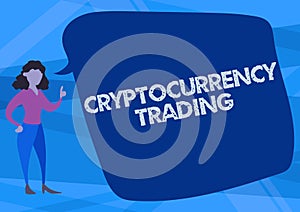 Text caption presenting Cryptocurrency Trading. Business approach act speculating on price movements via a CFD account photo