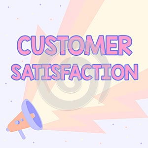 Text caption presenting Customer Satisfaction. Business idea Exceed Consumer Expectation Satisfied over services