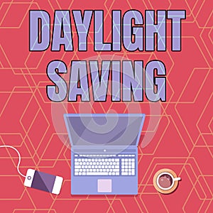 Text caption presenting Daylight Saving. Business overview Storage technologies that can be used to protect data Laptop