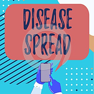 Text caption presenting Disease Spread. Business idea Direct transfer of a viral agent through a persontoperson contact