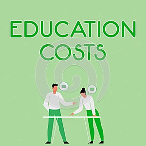 Text caption presenting Education Costs. Business showcase amounts paid for tuition fees and other related expenses