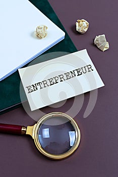 Text caption presenting Entrepreneur. Internet Concept one who organizes and assumes the risks of a business