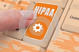 Text caption presenting Hipaa. Business showcase Acronym stands for Health Insurance Portability Accountability