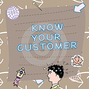 Text caption presenting Know Your Customer. Business concept Marketing creating a poll improve product or brand