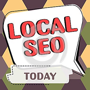 Text caption presenting Local Seo. Business overview This is an effective way of marketing your business online