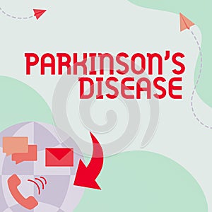 Text caption presenting Parkinson s is Disease. Business idea nervous system disorder that affects movement Internet