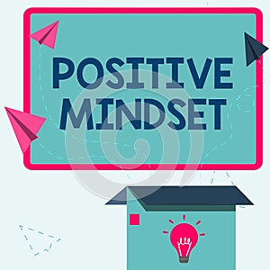 Text caption presenting Positive Mindset. Internet Concept mental and emotional attitude that focuses on bright side