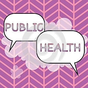 Text caption presenting Public Health. Word for Promoting healthy lifestyles to the community and its people