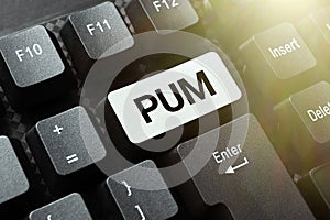 Text caption presenting Pum. Business approach unwanted change that can be performed by legitimate applications Typing