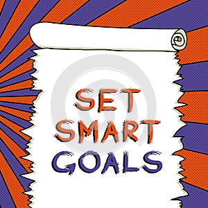 Text caption presenting Set Smart Goals. Internet Concept Establish achievable objectives Make good business plans