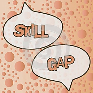 Text caption presenting Skill Gap. Conceptual photo Refering to a person s is weakness or limitation of knowlege