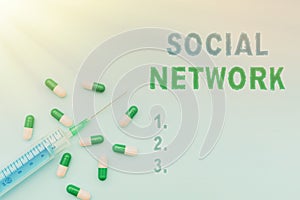 Sign displaying Social Network. Business overview a framework of individual linked by interan individualal relationship photo