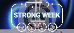 Text caption presenting Strong Weak. Business concept having features of both strong and weak conjugations