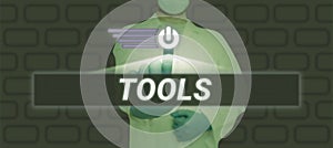 Sign displaying Tools. Internet Concept device implement like held and used carry out particular function