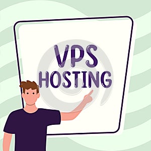 Text caption presenting Vps Hosting. Business overview mimics a dedicated server within a shared hosting environment