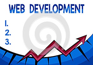 Text caption presenting Web Development. Word Written on work involved in developing a website for the Internet Abstract