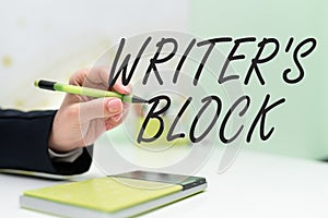 Text caption presenting Writer s is BlockCondition of being unable to think of what to write. Business approach photo