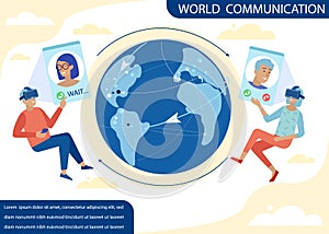 Text Cartoon Banner Advertise World Communication