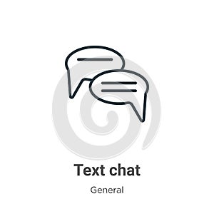 Text chat outline vector icon. Thin line black text chat icon, flat vector simple element illustration from editable general