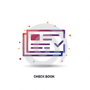 The text CHECK BOOK is written in black, capitalized letters