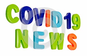 Text COVID-19 NEWS on a white background