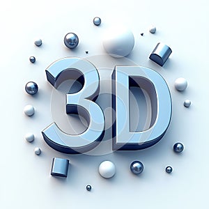 The text 3D Rendering High-Quality Image